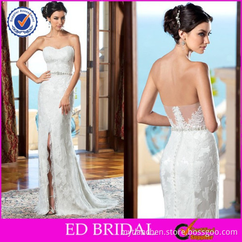 CE671 Made In China Sweetheart Strapless Sexy Front Slit The Perfect Wedding Dress